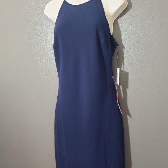 NWT Calvin Klein Navy Blue Formal Maxi Dress - Picture 4 of 13